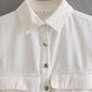 Fall Women's Clothing Double Pocket Decorative Denim Top