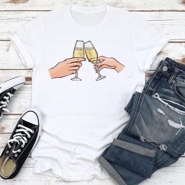 Women's Short-sleeved T-shirt Fashion Printed Bottoming Shirt