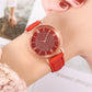 Ladies Fashion Sun Pattern Roman Scale Quartz Watch Watch