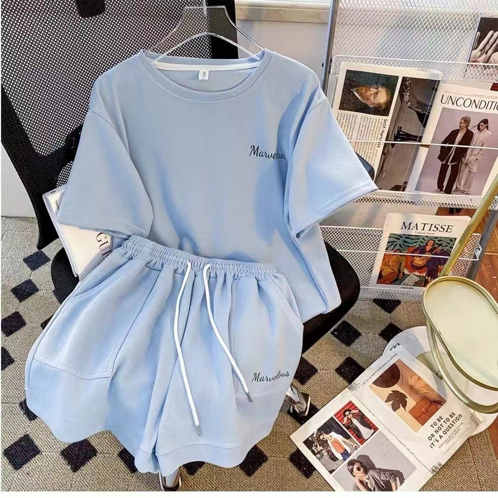 Figure-flattering Casual Wide-leg Pants Two-piece Set