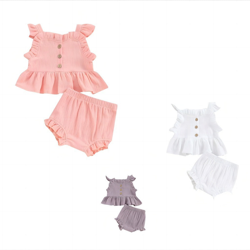 Combinaison short à bretelles d'été pour filles