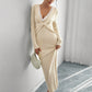 Womens Lace Deep V-Cross Bodycon Knitted Dress