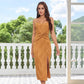 Women's Halter Slit Slim Hip Twist Dress