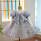 Girl's Blue Grenadine Big Bow Princess Dress