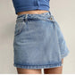 Anti-exposure Irregular Denim Skirt