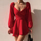 Robe amincissante à manches longues, style décontracté, style swing quotidien