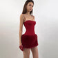 Robe fourreau sexy à bretelles spaghetti et enveloppante pour la poitrine, style européen et américain, idéal pour Noël et le Nouvel An