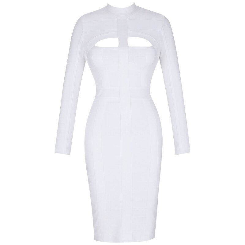 Robe moulante à bandes