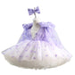 Purple Love Tutu Girl Bow Gauzy Gown Princess Dress