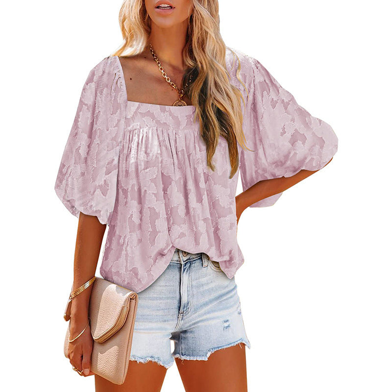 Ladies New Chiffon Floral Cutout Top