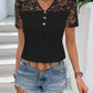 Women's Fashion Solid Color Lace Casual Shirt