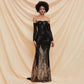 Robe de soirée tube et épaules dénudées