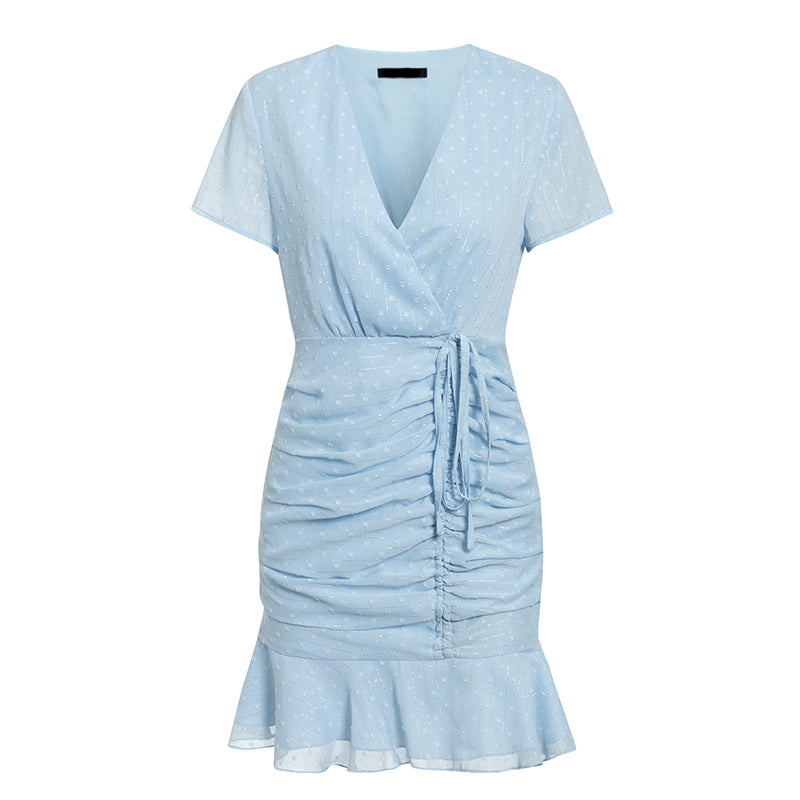 Pleated tie dress