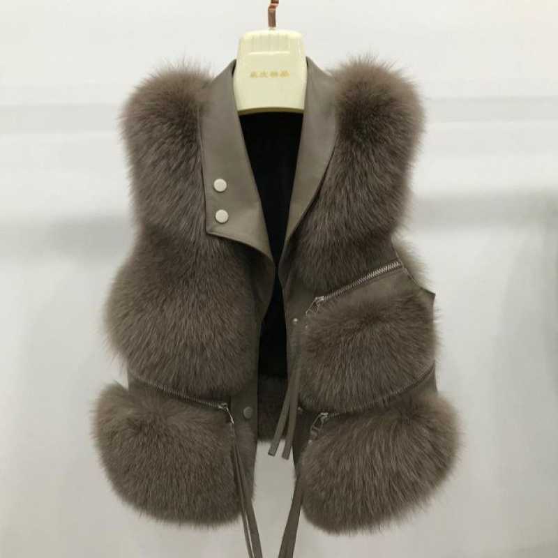 Women's Leather Vest Jacket Winter New Korean Version