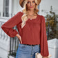 Solid Color Square Collar Slim Fit Long-sleeved Versatile Top