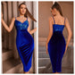 Hanging Strap Highlighter Style Velvet Dress