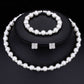 Bridal bridal accessories 8MM handmade pearls, Rhinestone necklaces, necklaces, bracelets, earrings, three sets of suits