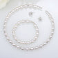 Bridal bridal accessories 8MM handmade pearls, Rhinestone necklaces, necklaces, bracelets, earrings, three sets of suits