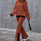 Autumn And Winter Casual Loose Homewear High-waist Elegant Slit Set
