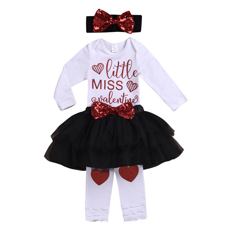 Ensemble robe de princesse une pièce en maille pour fille