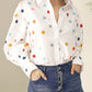 Chemise d'été à manches lanternes imprimées