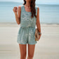 Women's Printed Sleeveless Vest Suit
