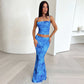 Niche Spaghetti Straps Midriff-baring Vest Sheath Skirt Two-piece Set
