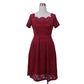 Women's Dress Vintage Mid-sleeve Lace Irregular Dress