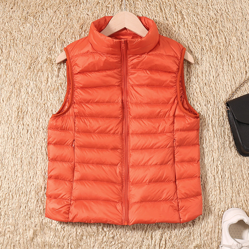 Lightweight down jacket women's Vest Short Size Large