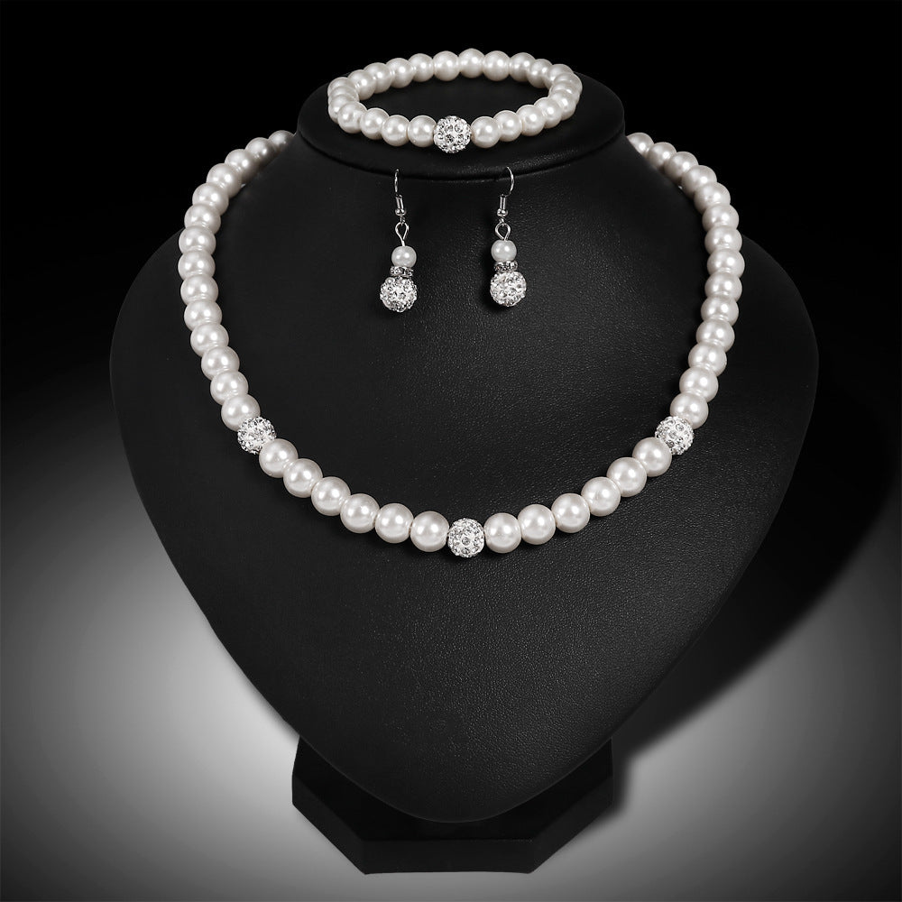 Foreign classic  selling bride wedding rings necklace earrings set of three