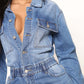 Slim-fit Stretch Foot Wash Denim Jumpsuit