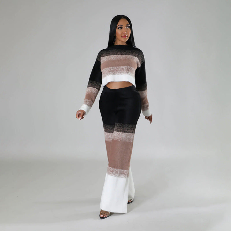 Tenue taille haute Pantalon droit Costume deux pièces