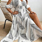 Elegant V-neck Sleeveless Off-shoulder Split Dress