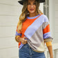 Pull à col rond à rayures simples et tendance pour femme
