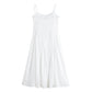 New Summer Laminated Decoration Bowknot Decoration Midi Skirt Sling Dress