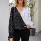 Women's Shirt Autumn Polka Dot Color Matching Printed Long Sleeve Shirt