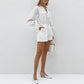 Combinaison ample en coton flammé blanc tendance pour femme