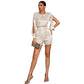 Sequined Long Sleeve Sequined Casual Jumpsuit