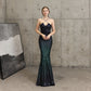 Robe de soirée à paillettes longue et ajustée en queue de poisson