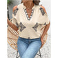 Women's Casual Geometric Printed Short-sleeved Top