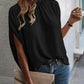 Women's Fashion Floral Print Slit Batwing Sleeve Top