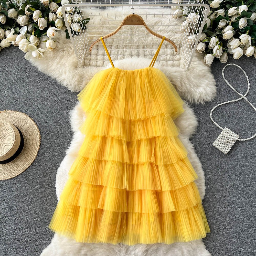 Loose Ruffle Pressed Pleated Maxi Dress