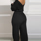Ladies' Off Shoulder Waist Jumpsuit
