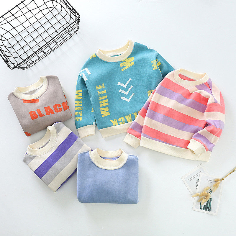 Winter long-sleeved pullover baby warm polar fleece top