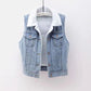 New Denim Vest Fleece-lined Thickened Slim Fit Hooded Cotton Jacket Warm Top Fashion