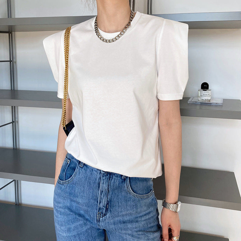 Women's Lazy Loose Round Neck Puff Sleeve Top