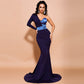 Robe de soirée longue de couleur assortie