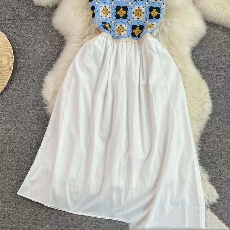 Retro Waist-controlled Slimming A- Line Suspender Midi Dress