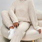Women's Solid Color Plush Hooded Long Sleeve Trousers Suit