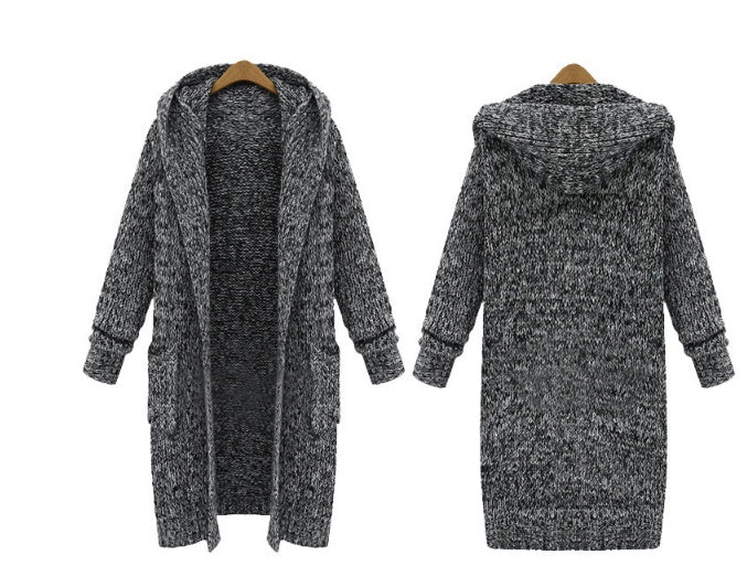 Cardigan hooded loose sweater
